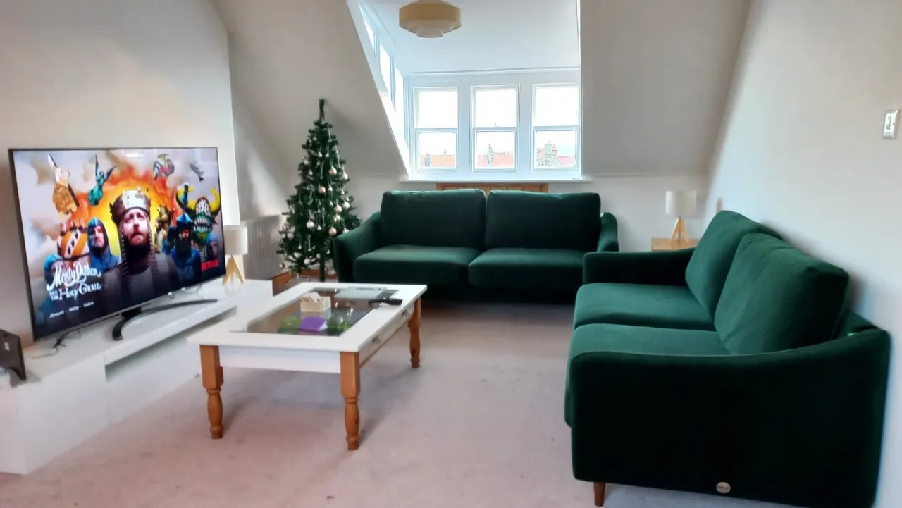 Stunning sea views from Falconhurst holiday apartment overlooking Robin Hoods Bay coastline